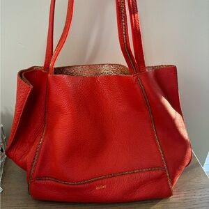 COPY - Botkier red/orange leather tote.